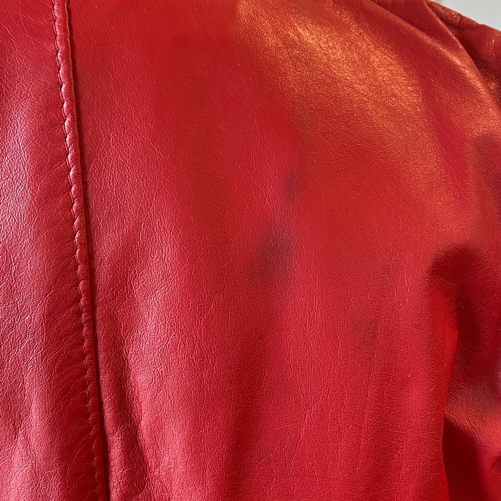 Vintage The Leather Ranch Red Genuine Leather Jacket, Size 3 - Picture 17 of 17